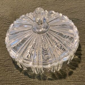Vintage Clear Glass Lidded Dish